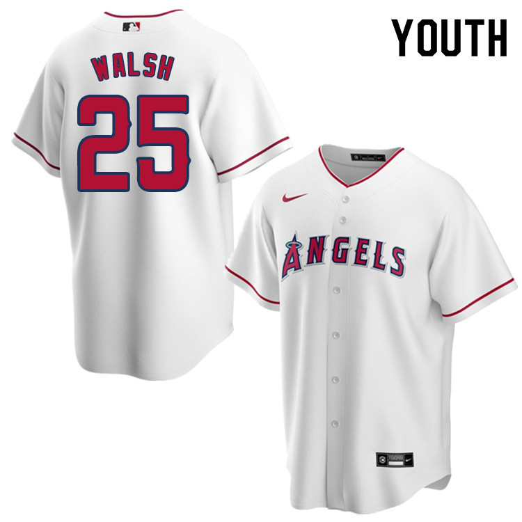 Nike Youth #25 Jared Walsh Los Angeles Angels Baseball Jerseys Sale-White